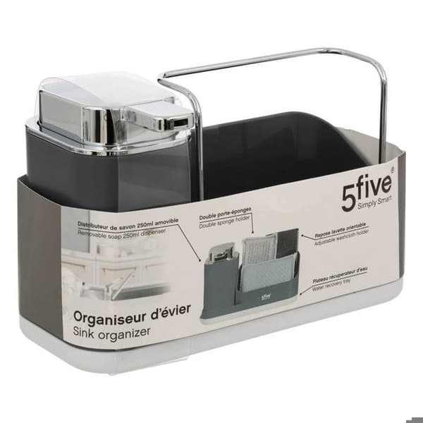 Diskhoorganisatör med dispenser 300ml "Néo" grå Grå