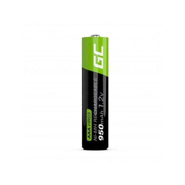 Green Cell 950mAh 1,2V Paket med 2 Ni-MH uppladdningsbara batterier Typ AAA, Förladdade, Mikrobatteri, HR03-batteri, Låg självurladdning,