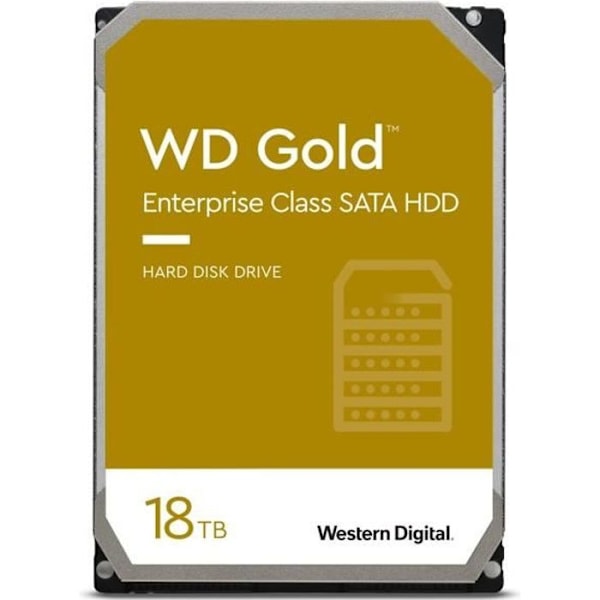 WD Gold™ - Intern hårddisk - 18TB - 7200 rpm - 3,5" (WD181KRYZ)