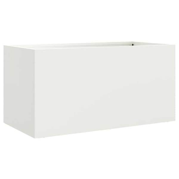 vidaXL Blomlåda vit 62x30x29 cm stål 841590