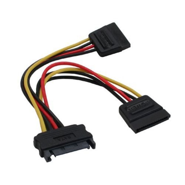 Y-kabel för SATA - INLINE - 0,15m - 2x SATA han - 15-pin kontakt - Hårddiskar/SSD
