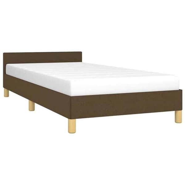 vidaXL Sängram utan madrass mörkbrun 80x200 cm tyg 347370