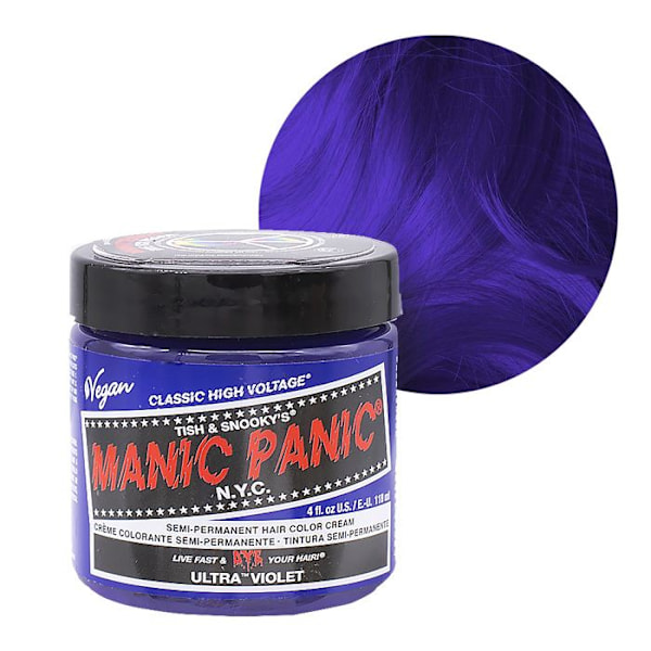 Semi-permanent färgning - Manic Panic - Ultra Violet - Vegan - PPD fri - Kräm Ultraviolett