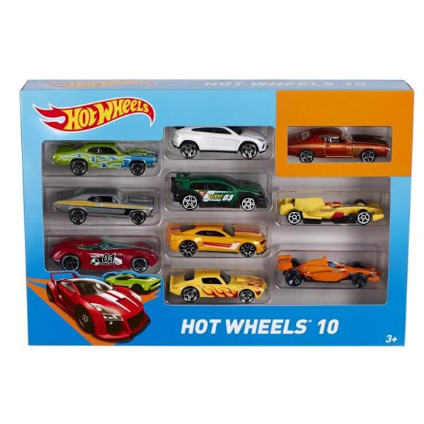 Hot Wheels - Set med 10 fordon - Set för små bilar - 3 år och äldre 54886 Flerfärgad