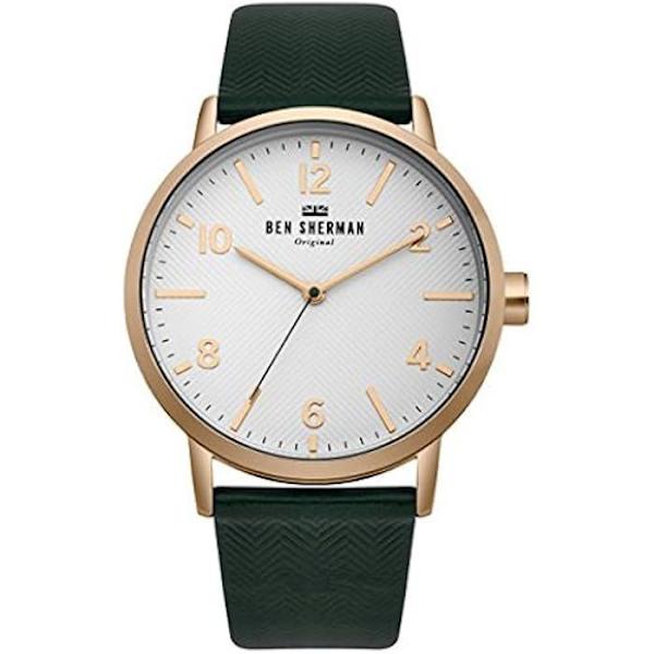 BEN SHERMAN WB070NBR Herrklocka - Läder - Brun - Kvarts - Mineralglas