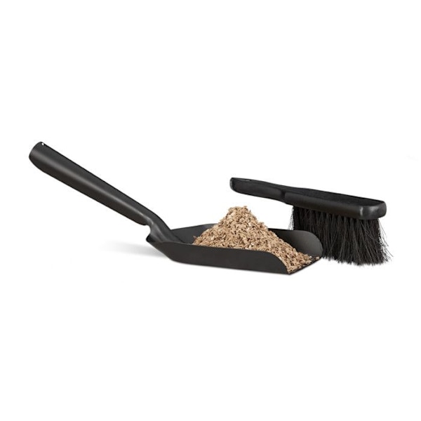 Relaxdays Kit för skorstenrengöring 41 cm i stål med ashpåse, svart svart