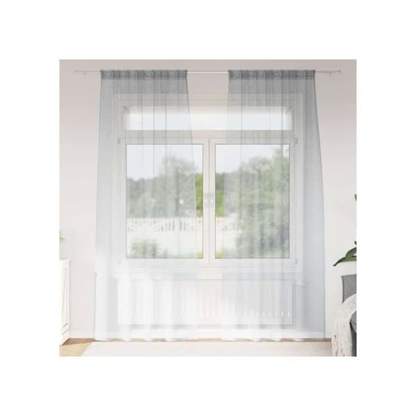 Gardiner i voile - vidaXL - Mörkgrå - Polyester - 140x245 cm - 2 stycken - Utvändig montering Mörkgrå