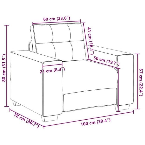 vidaXL Fåtölj svart 100x78x80 cm sammet 4105103