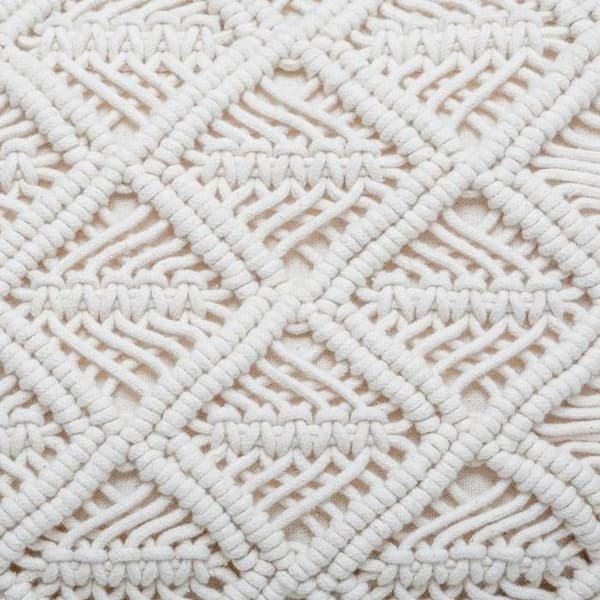 Kudde "Macramé" vit elfenben 30x50cm - Atmosphera Inredningsdesigner Elfenbenvit