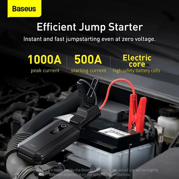 Automatisk startare 2-i-1, 10 000 mAh, 1 000 A - Baseus Super Energy Air (C00245501113-00) - Svart kluster