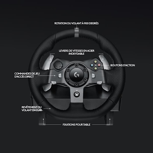 G920 racinghjul och pedaler - Logitech G - Kompatibel med Xbox-serien X/S, One och PC