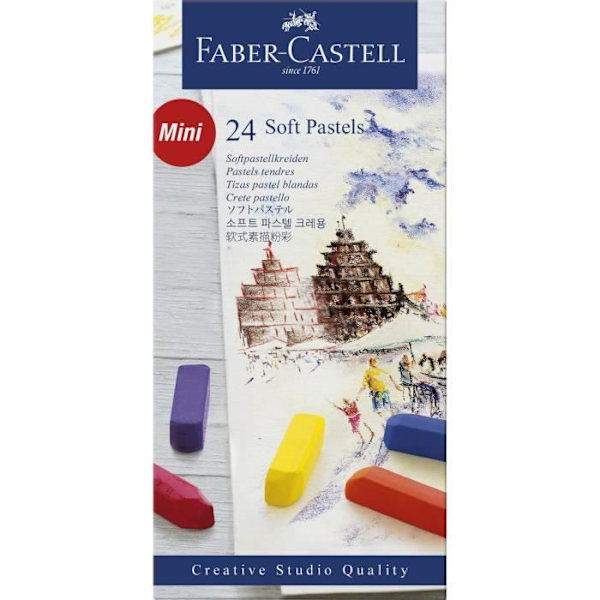 FABER-CASTELL Box med 24 halvmjuka fyrkantiga pasteller Flerfärgad
