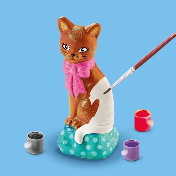 Moulage och målning - Katt - Kreativa hobbyer - SES CREATIVE - För att skapa katter med 6 färger av målarfärg. Flerfärgad
