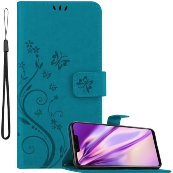 Cadorabo Fodral till Huawei MATE 20 LITE i blått - blommig design Blå