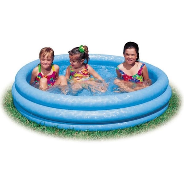 Kristallblå uppblåsbar barnpool - INTEX - 168x41 cm - Kapacitet 481L - Från 3 år Blå