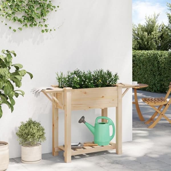 Blomlåda - Massivt furu - 111x37x76 cm - Rektangulär - Beige beige