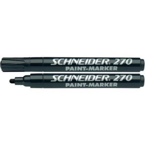 Permanent marker - Schneider - 270 - Svart - Rund spets - Oföränderlig - Opaque svart