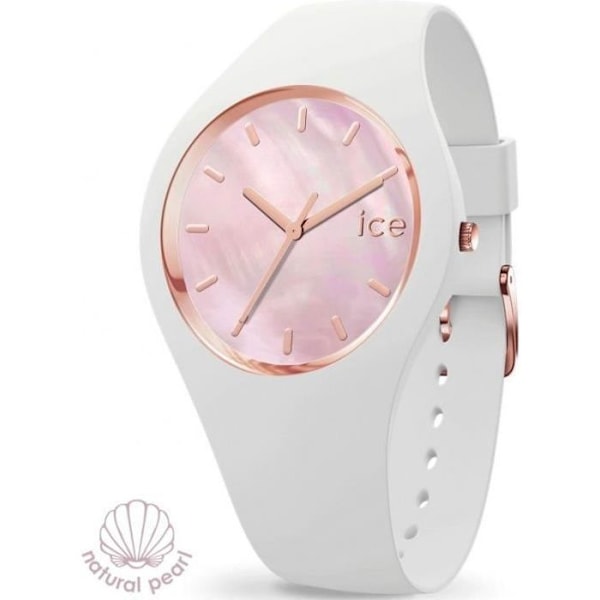 Ice-Watch - ICE pearl Vit rosa - Damarmbandsur med silikonband - 016939 (Liten)