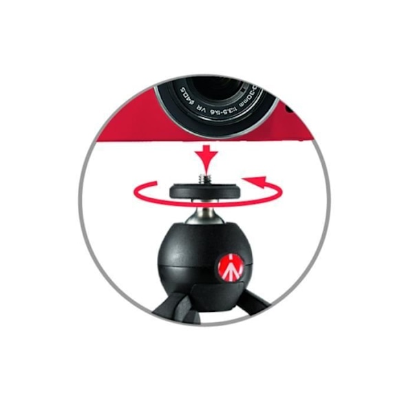 MANFROTTO MTPIXI-B stativ - Justerbara ben - Makroläge - Porträttkulhuvud - 2,5 kg - Svart