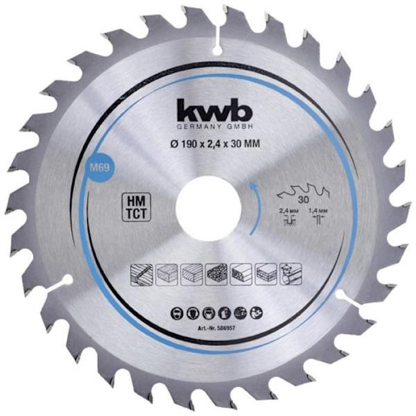 kwb 586957 Cirkelsågblad i hårdmetall 190 x 30 mm 1 st(n)