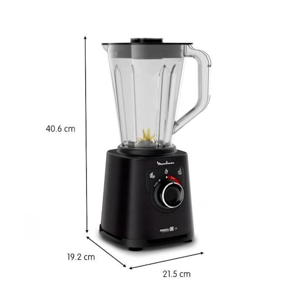 MOULINEX PerfectMix+ Elektrisk mixer, 2 L okrossbar skål, Snabbmixer, Rostfria blad LM88A810