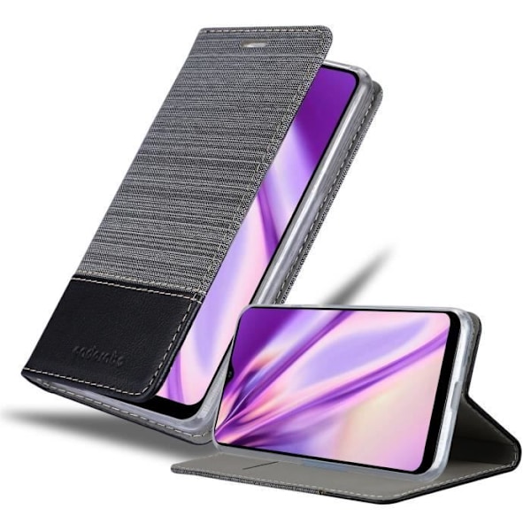 Fodral för Samsung Galaxy A20 / A30 / M10s i GRÅ SVART Cadorabo Cover Protection magnetisk stängning