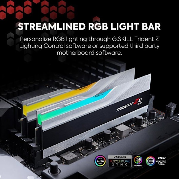G.Skill Trident Z5 RGB - DDR5 - Kit - 32GB: 2 x 16GB - DIMM 288-PIN - 6800 MHz / PC5-54400 - CL34 - icke-ECC - metallisk