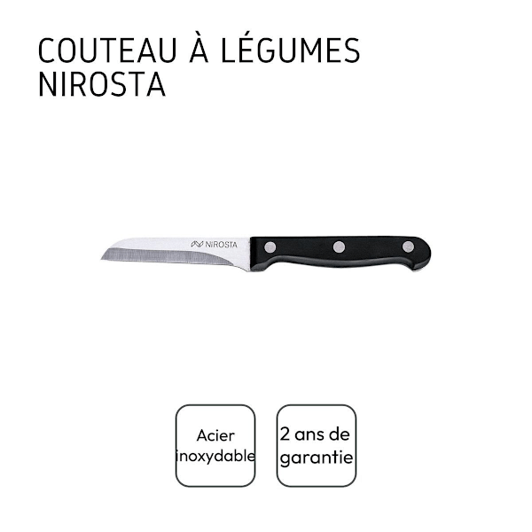 Grönsakskniv 18 cm Nirosta Mega Svart, rostfritt