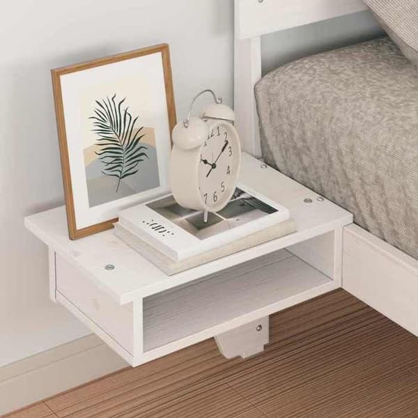 vidaXL Sängram med huvudgavel Vit 75 x 190 cm Massivt furu 873473