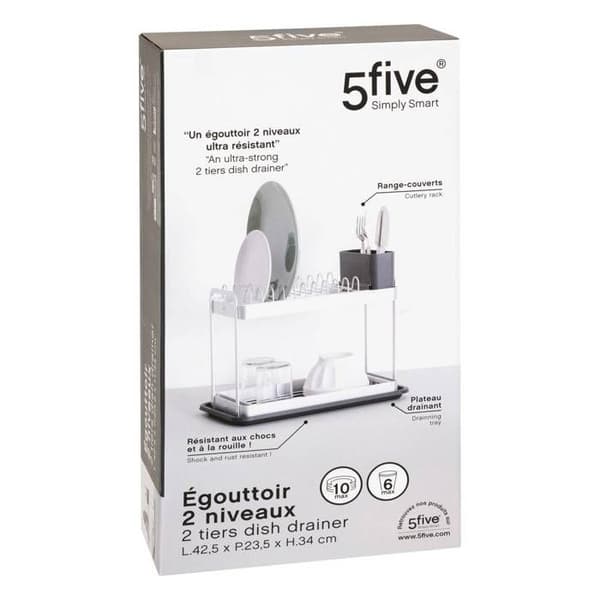 Diskställ 2 nivåer grå 42,5x23,5cm - 5five Grå