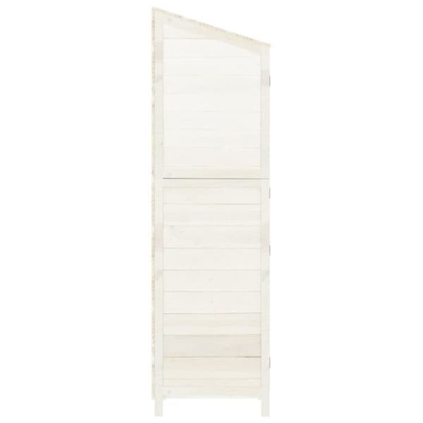 vidaXL Trädgårdsbod Vit 55x52x174,5 cm Solid granträ 152187 Vit