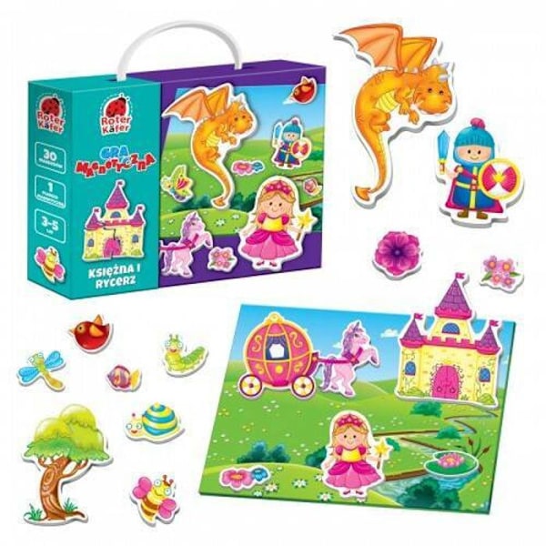 MAGNETISKT SPEL PRINSESSA OCH RIDDAR SPEL FÖR UTBILDNING MAGNETER RÖDABUGG