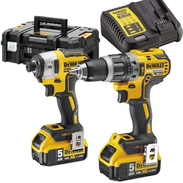 Pack borrskruvdragare med slag - DEWALT - DCK266P2T - 18V - 2x 5,0 Ah - 2 hastigheter