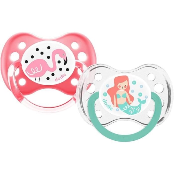 Dodie Anatomical Pacifier Girl Drawing Silikon +6M A18 Set om 2