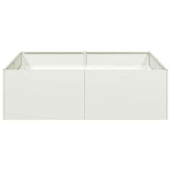 vidaXL Blomlåda vit 100x100x30 cm stål 860809