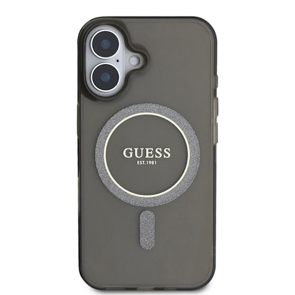 Coque för iPhone 16 Plus - Guess IML Glitter Circle MagSafe (GUHMP16MHFHFGEREK) - Svart svart
