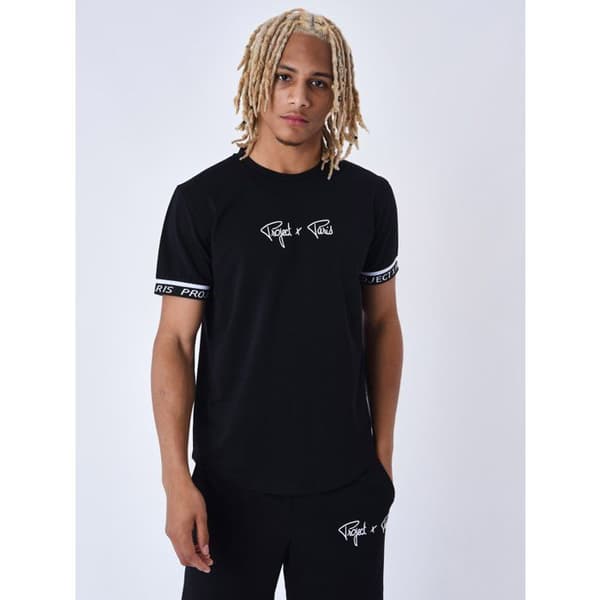 T-shirt med elastiska band Svart S