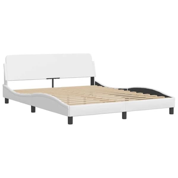 vidaXL Dover sängram vit 160x200 cm konstläder 373219