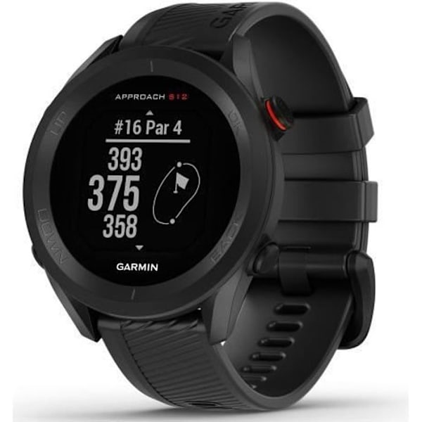 GPS-klocka - GARMIN - Approach S12 - Svart - Golf-specifik GPS - Vattentålighet 10 Atm