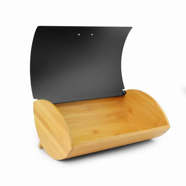 Brödbox - FRANCESCO - PCH-3B - Oval - Bambu-trä - Svart färg Svart