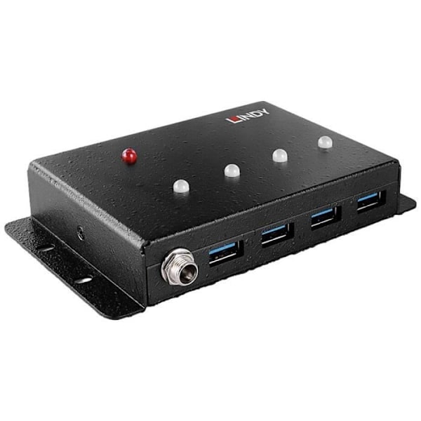 LINDY 443492 4-ports USB 3.0 hubb svart