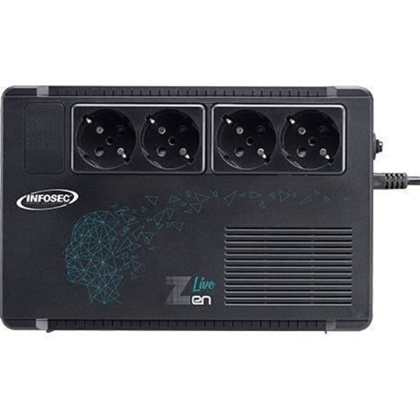 UPS 500 VA - INFOSEC - Zen Live 500 - Line Interactive - 4 FR/SCHUKO-uttag - 66081