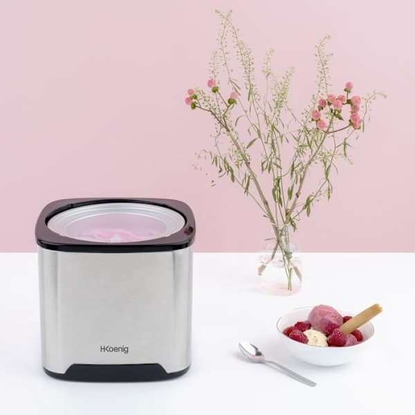 Sorbetmaskin HKOENIG - SRB80 - Kapacitet 2 L - Snabbberedning: 30 till 40 min - 12W Grå