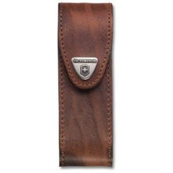 Fodral - Victorinox - 111mm - Brunt läder - Elegant fodral - Bältesögla kastanj