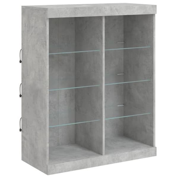 vidaXL Buffé med LED-lampor betonggrå 81x37x100 cm 836717