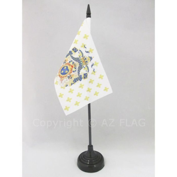 Kingdom of France Large Arms Bord Flagga 15x10cm - royalist fleur de lys Hög kvalitet