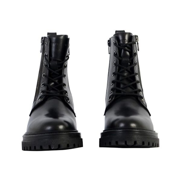 Bottiner - Geox - D IRIDEA - Läder Svart - Snörning/Dragkedja - Bred Klack 5 cm Svart 39