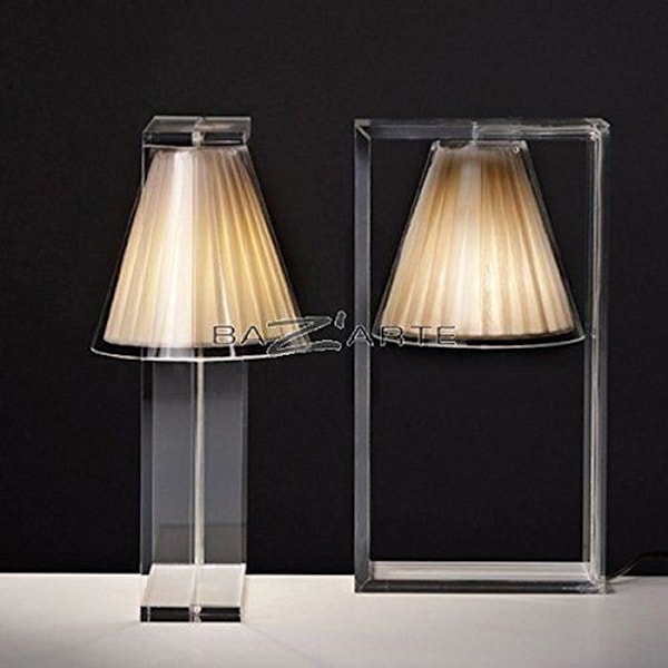 Kartell 9110.BE BEIGE-h 32 cm - BORDSLAMPA - ljus-luftslampa, beige, L17 H32 D7,4 cm, E14