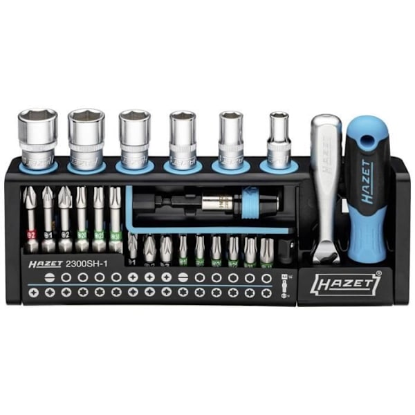 Hazet SmartHolder 2300SH-1 39-delad bitssats med slitsar, Phillips, Pozidriv, Intern Hex, TO