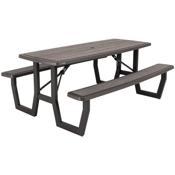 Fällbar picknickbord Lifetime Rough-Cut brun brun